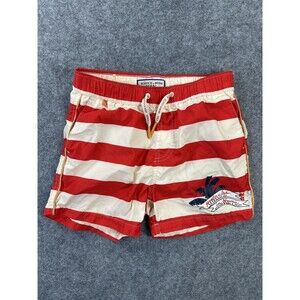 Scotch & Soda x Keoni Swim Shorts Boys 8 Red White Stripe Hawaii Aloha Trunks